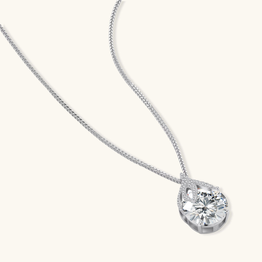 Collier Brillance Larme en argent sterling 925 avec pendentif moissanite – vue 2