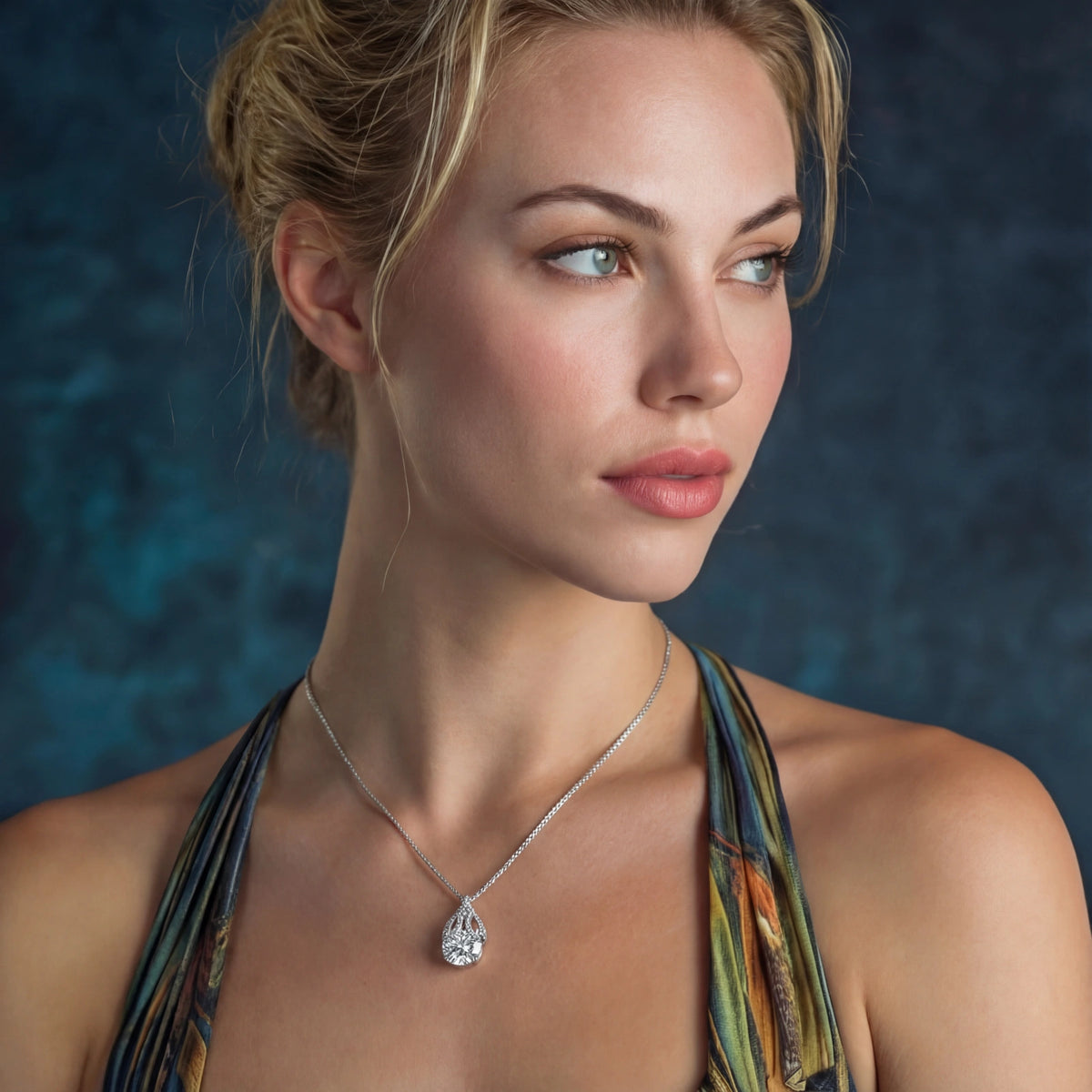 Collier Brillance Larme en argent sterling 925 avec pendentif moissanite – vue 4