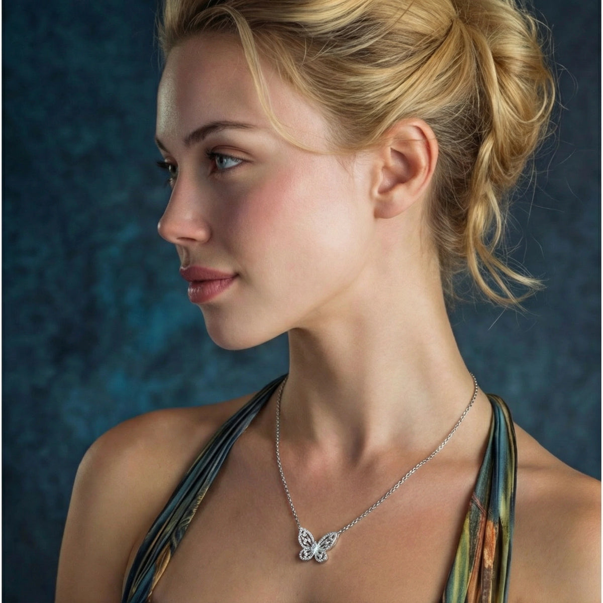Collier Papillon Moissanite Radieux