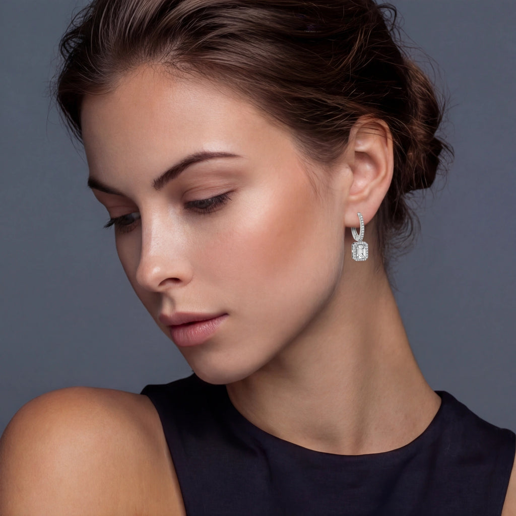 Pendants Moissanite Taille Émeraude | Celeste bijoux
