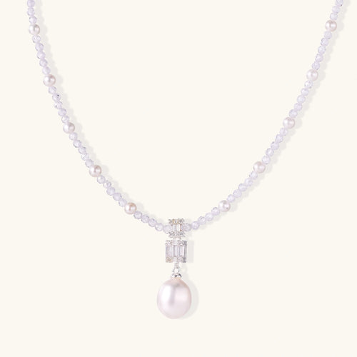 Collier de perles Rêves Lavande avec perles d'eau douce – vue 1