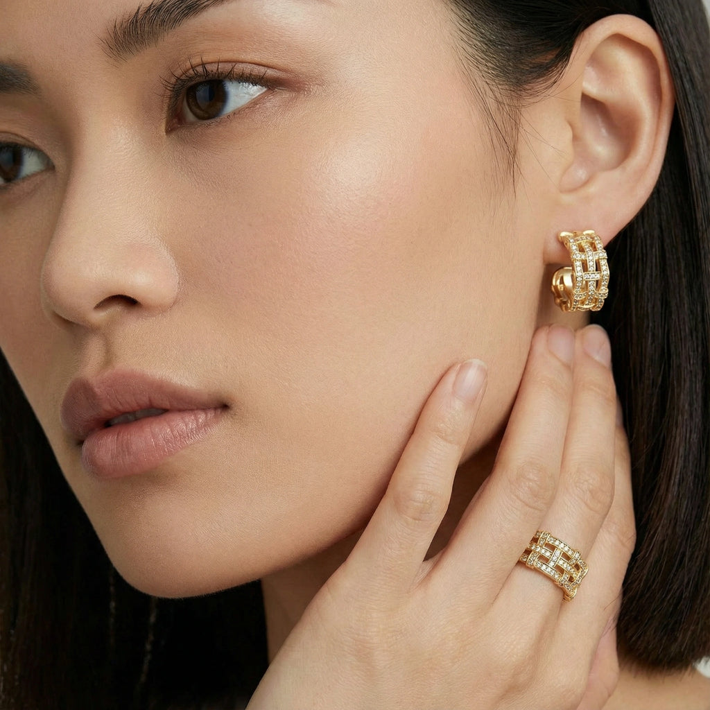 Créoles Lattice Dreams | Celeste bijoux