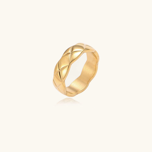 Bague Matelassée Dorée plaqué or 18K – vue 1