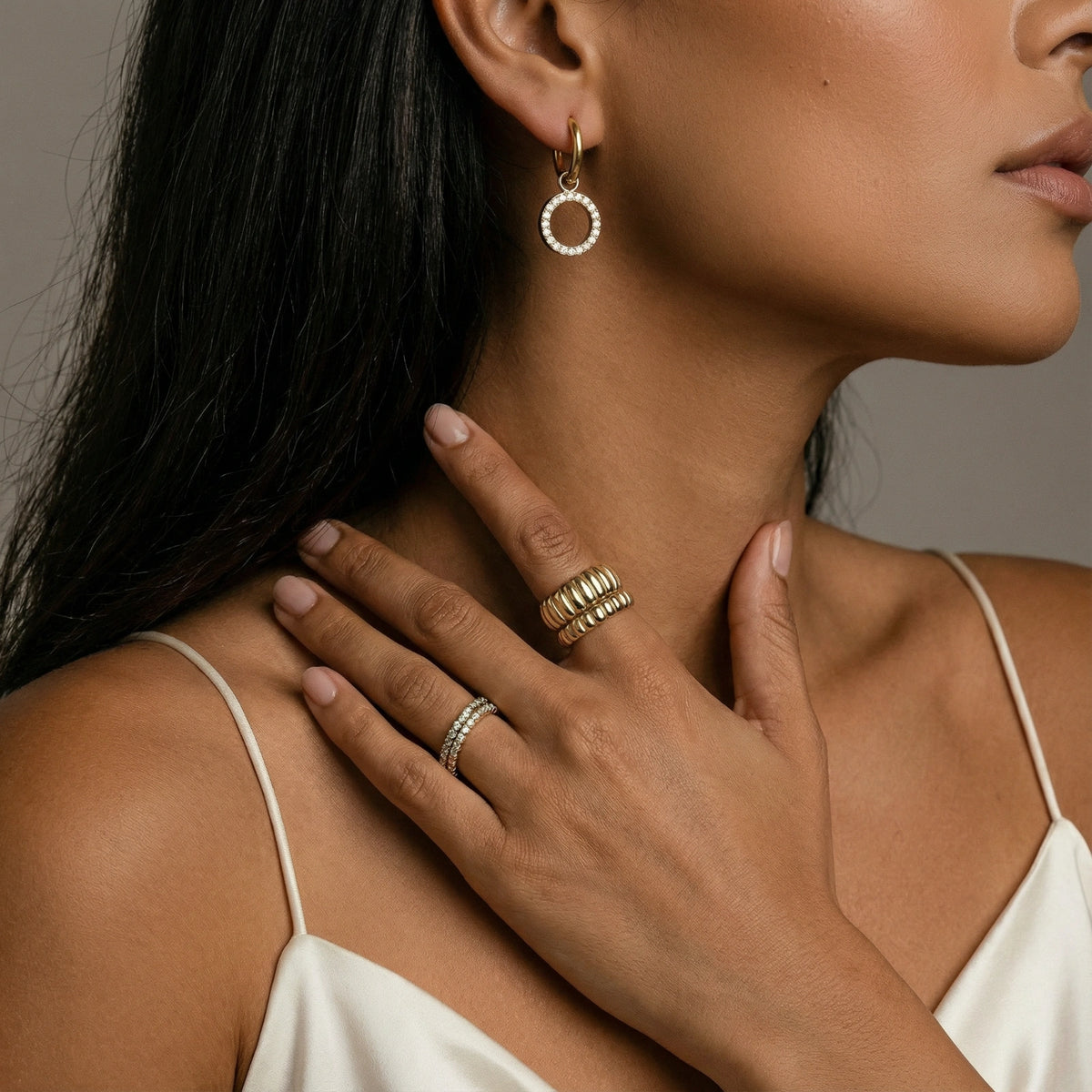 Créoles Cercle Halo | Celeste bijoux
