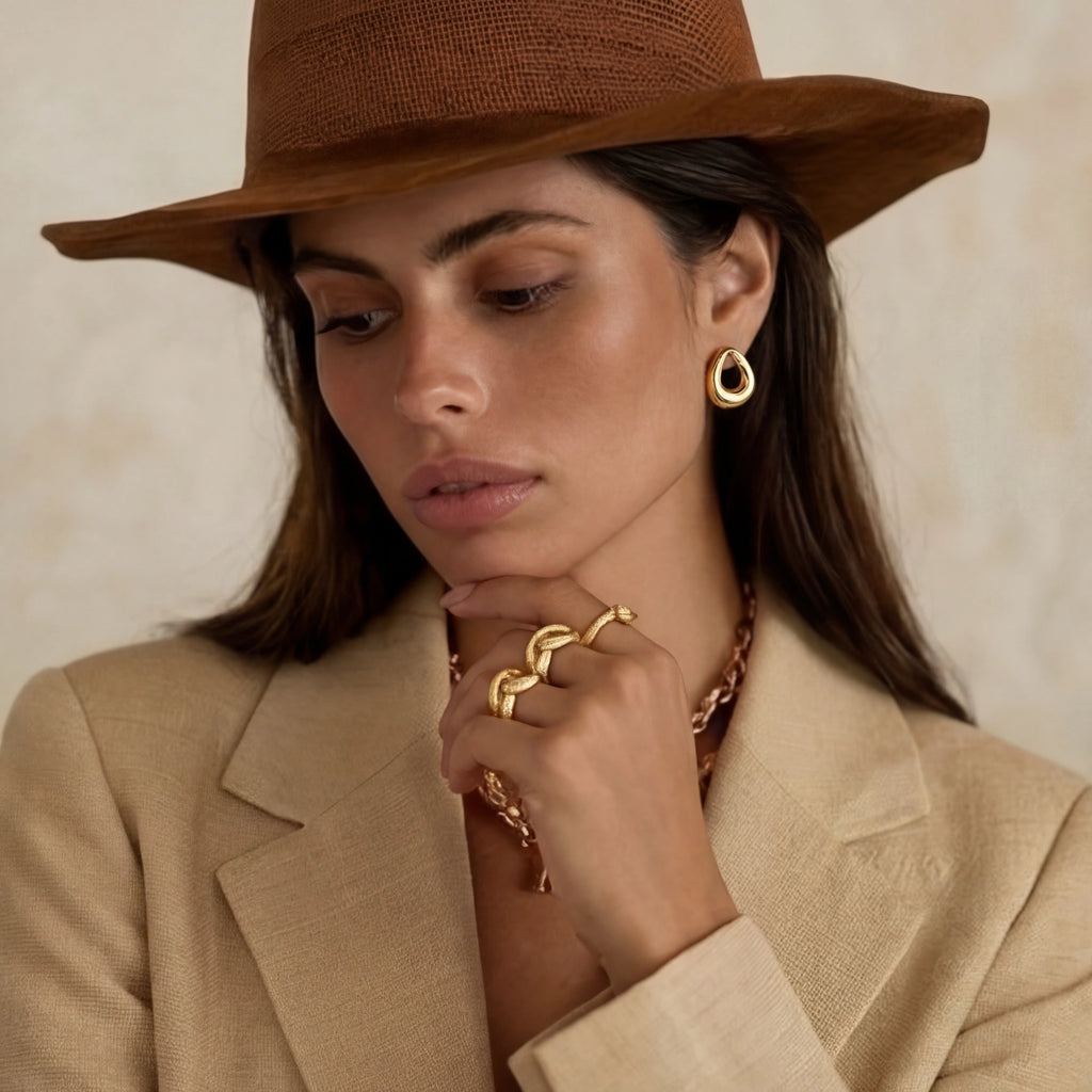 Puces Anneau Dorées | Celeste bijoux