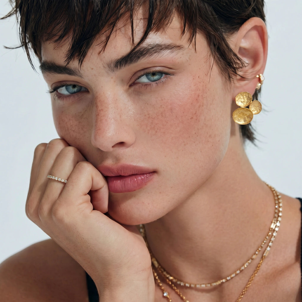 Boucles d'Oreilles Grappe de Pétales