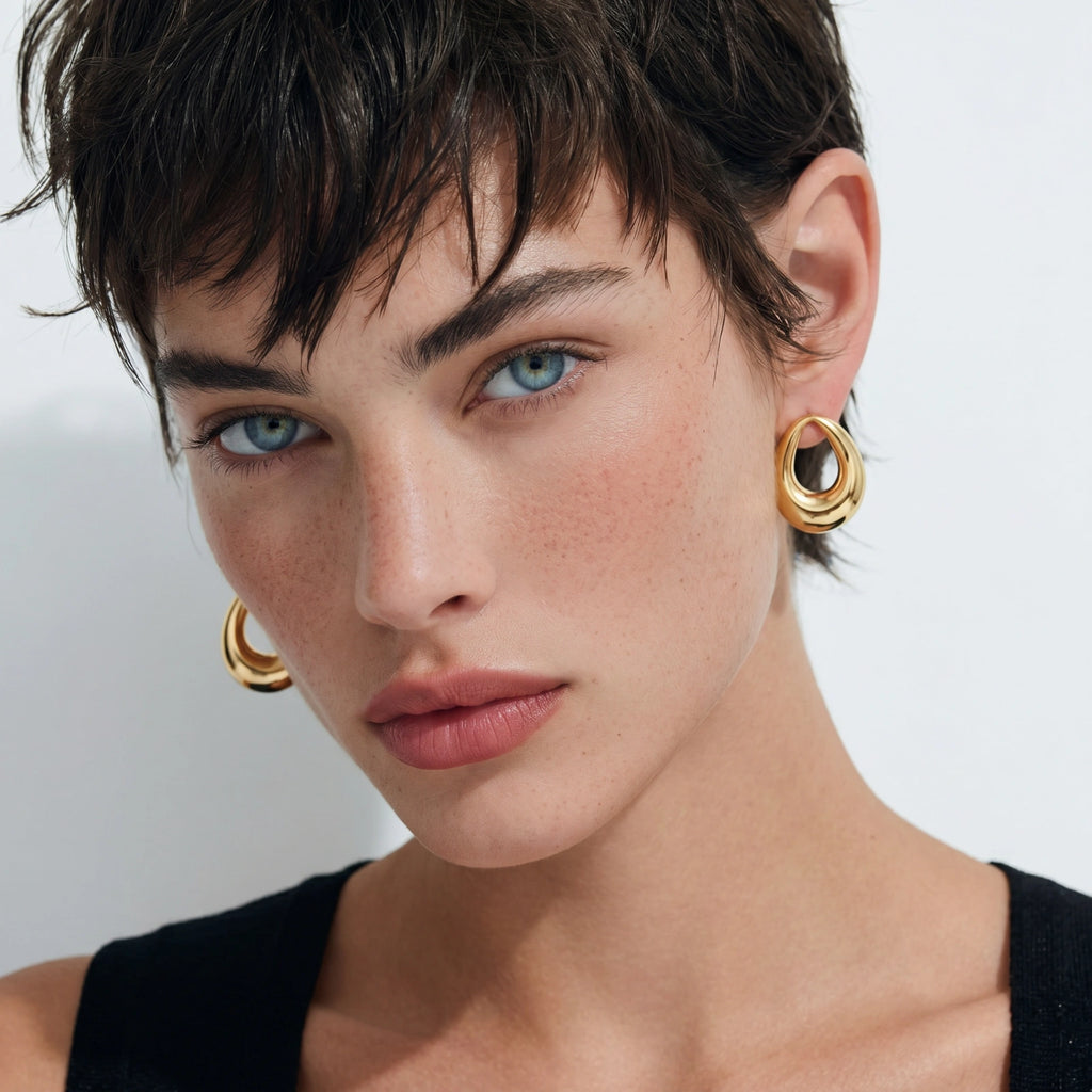 Puces Anneau Dorées | Celeste bijoux
