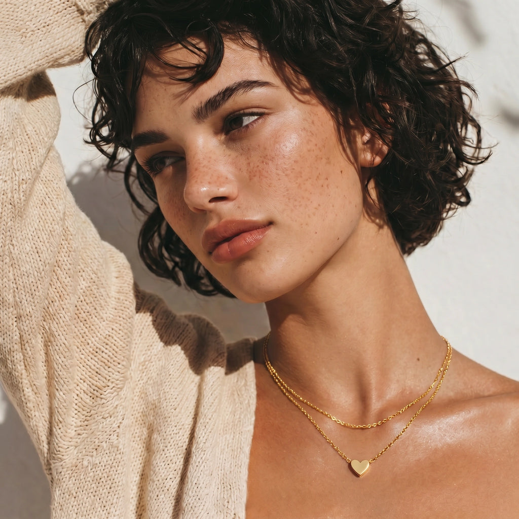 Collier Cœur Superposé