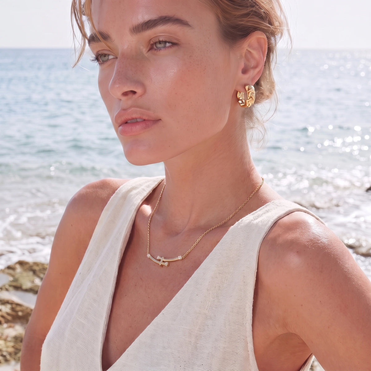 Collier Arc Cristal Bambou | Celeste bijoux